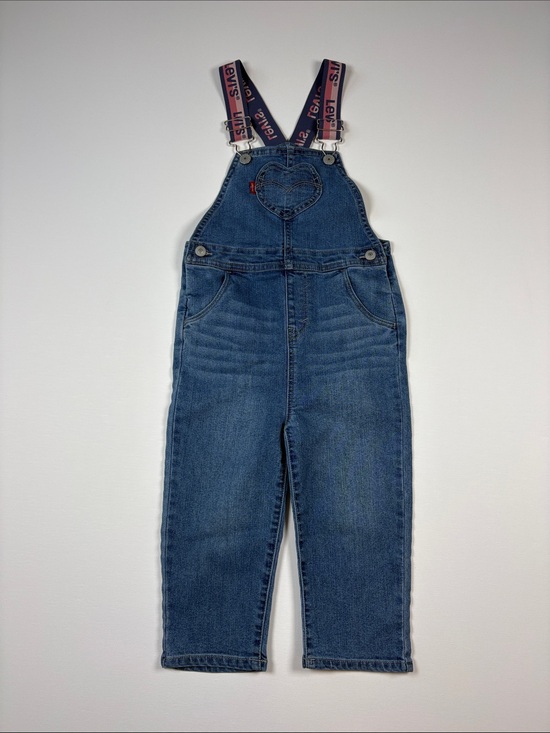 Levi's Other - Levi's Blue Denim Overalls with Pink Branded Straps
